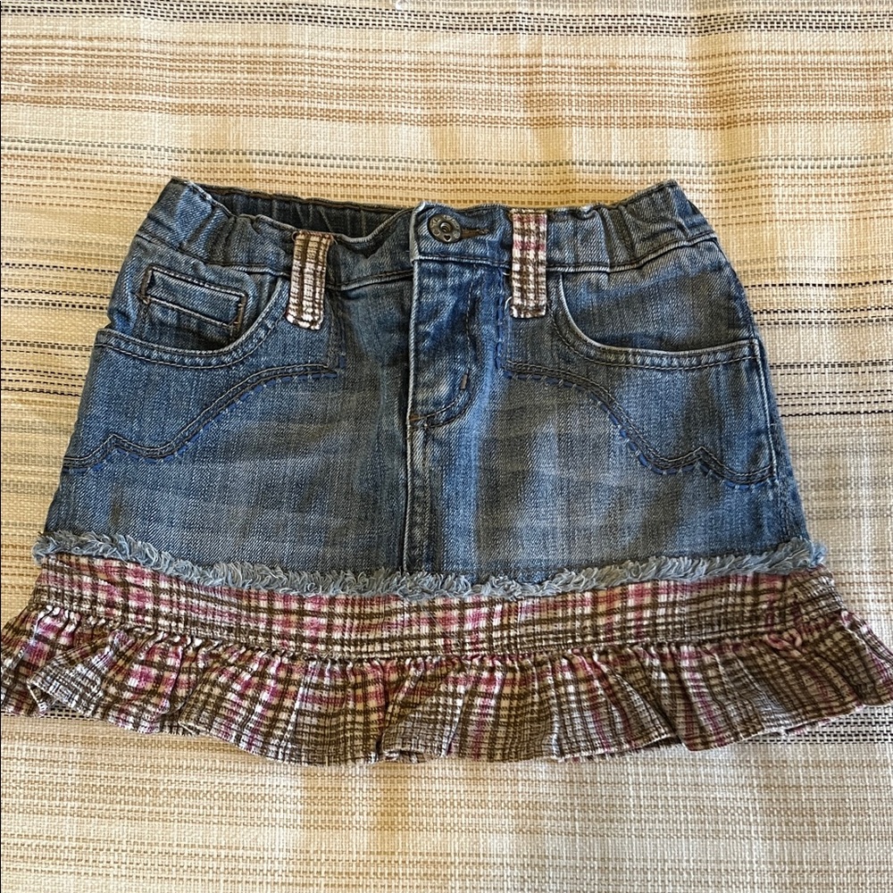 The Children's Place Denim and Plaid Skirt